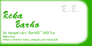 reka barho business card
